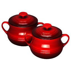 Le Creuset Stoneware Soup Bowls, Set of 2 Cerise